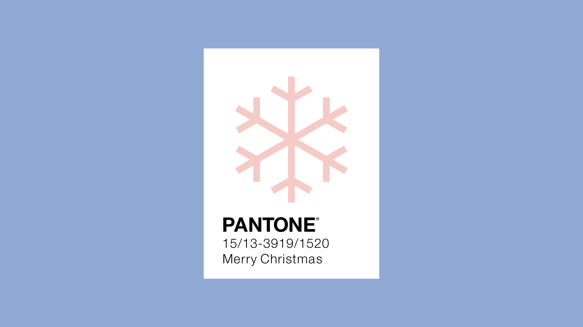Pantone colour of the year 2016 minimal design with snowflake